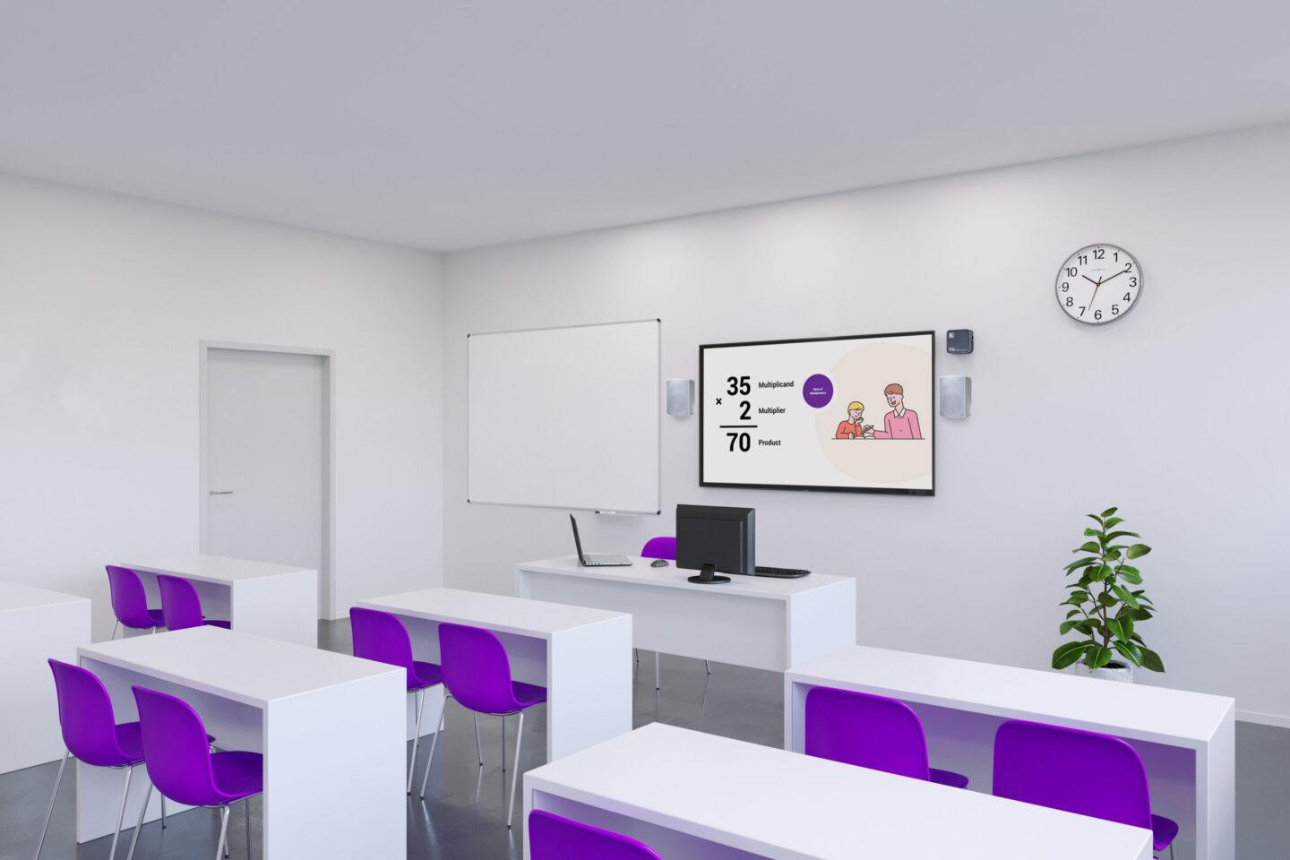 A digital classroom, in which Kramer's solutions are installed