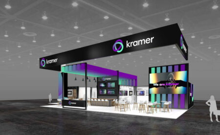 A virtualization of Kramer's booth on InfoComm 2023
