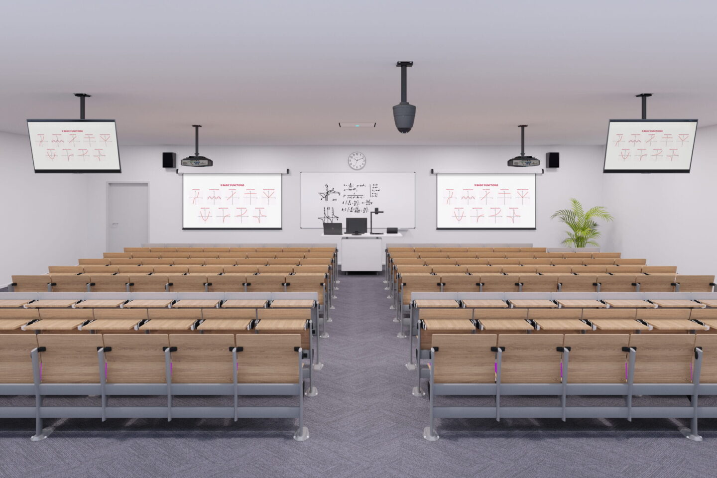 A lecture hall in which Kramer AV products are installed