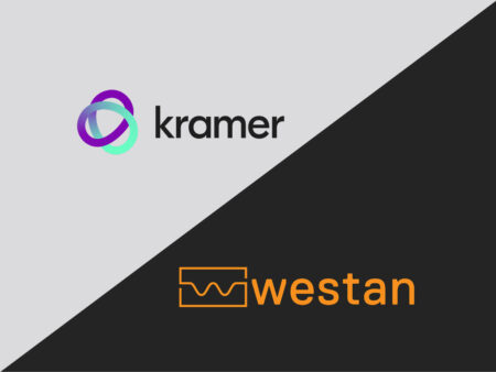 westan logo on a black bacground, partners of Kramer - with Kramer's logo on a grey background