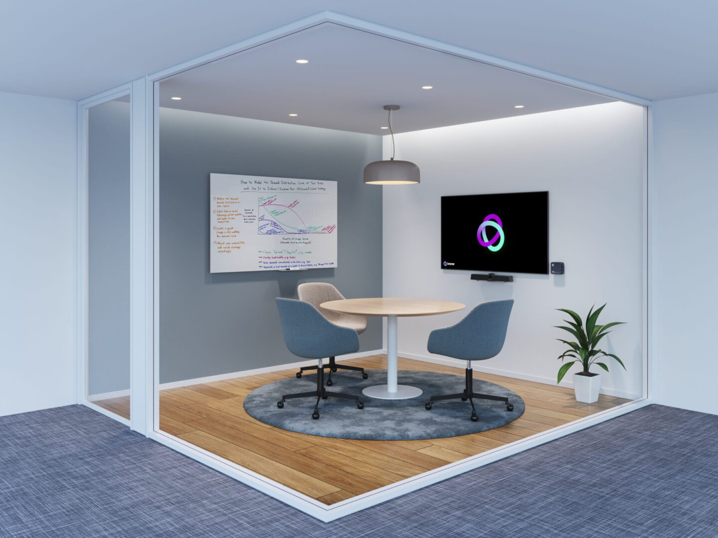 Wireless huddle room with Kramer's solutions installed in it
