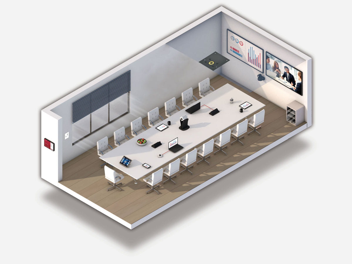 A secure meeting room with Kramer's AV solutions installed
