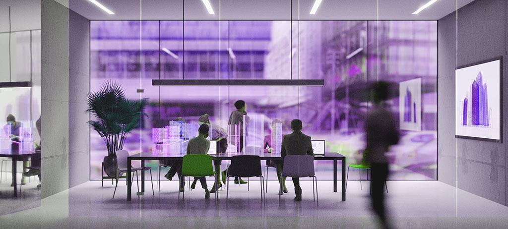 People sitting in a meeting, using Kramer's Meeting rooms solutions