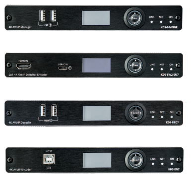 Kramer KDS-7 AVoIP products family, black devices