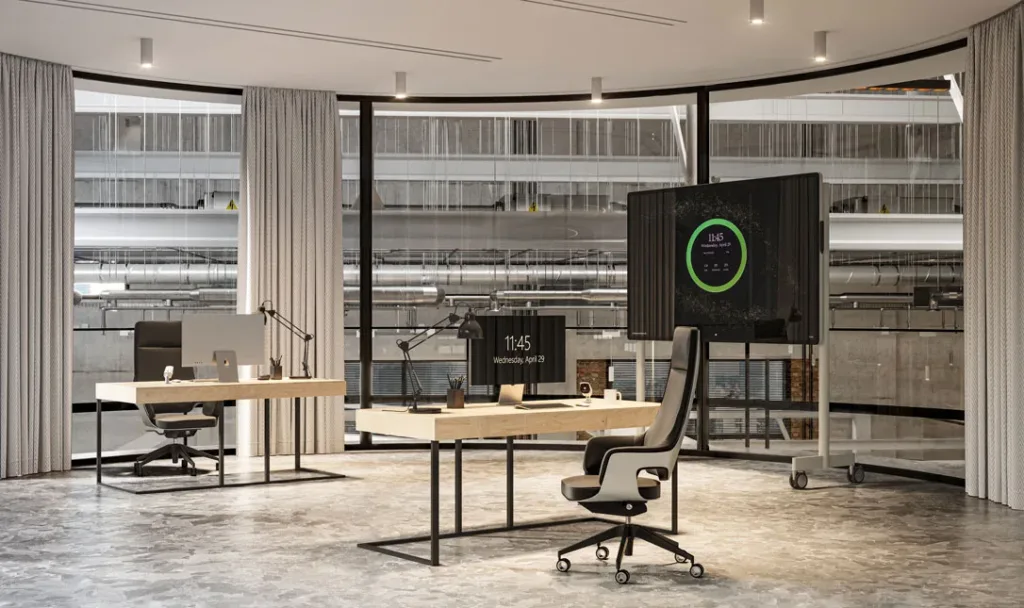 A large meeting room, in which Kramer's solutions for meeting rooms installed