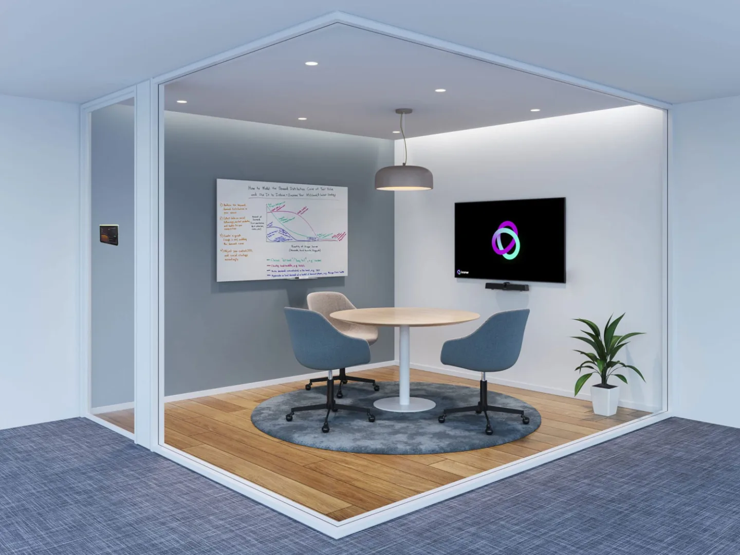 A huddle room, with MTR solutions for Huddle Rooms 