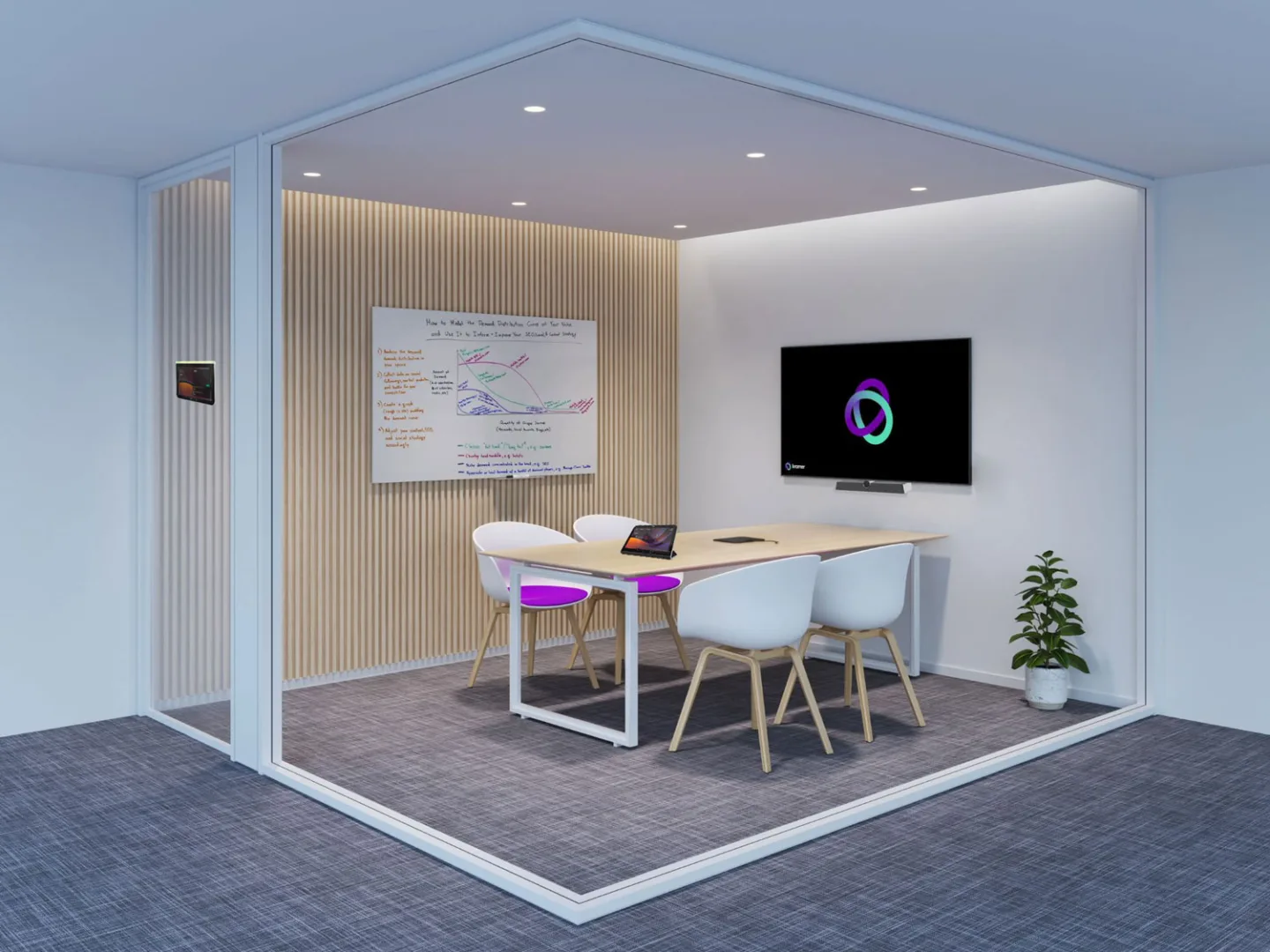 A small office space, with MTR solutions for Small Meeting Rooms