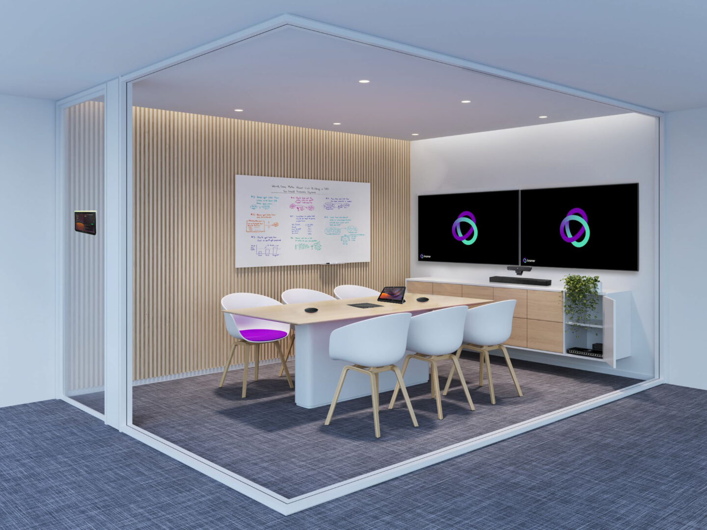 A medium meeting room, with MTR solutions for Medium Meeting Rooms