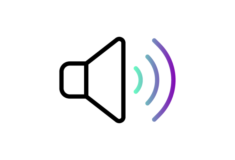 An audio icon of a speaker