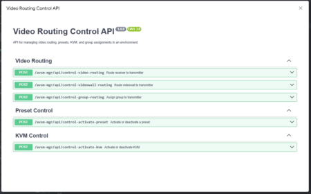 AVoIP Manager Control & Open APIs